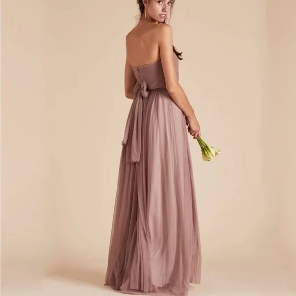 Birdy Grey Christina Tulle Sandy Mauve Convertible Dress Size Large - Picture 2 of 8